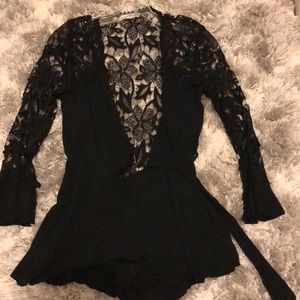 Black Lace Romper